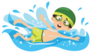 Cartoon Swimmer Sticker
