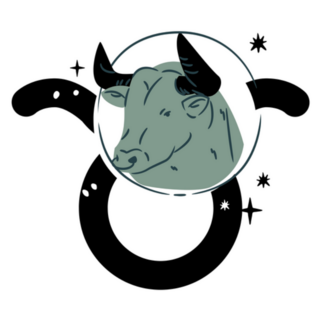 Cartoon Taurus Zodiac Symbol With Charming Art Sticker