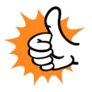 Cartoon Thumb Up Gesture Icon Sticker