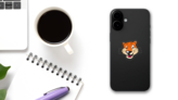 Cartoon Tiger Mascot Sticker on a Phone (New) example
