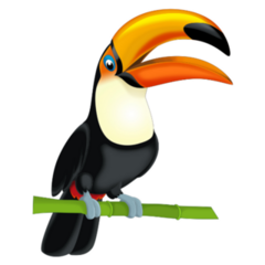 Cartoon Toucan Singing Sticker