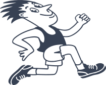 Cartoon Track & Field Runner Sticker