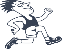 Cartoon Track & Field Runner Sticker