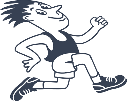 Cartoon Track & Field Runner Sticker