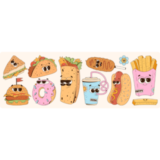 Cartoon Treats Sticker Sheet 