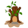 Cartoon Tree House Sticker