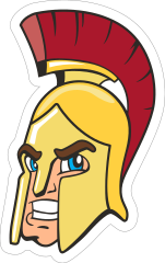 Cartoon Trojan Mascot Sticker