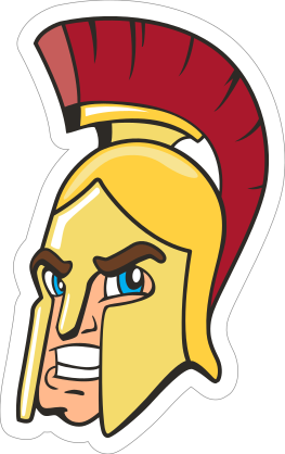 Cartoon Trojan Mascot Sticker