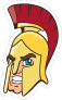 Cartoon Trojan Mascot Sticker