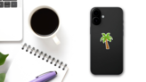 Cartoon Tropical Palm Sticker on a Phone (New) example