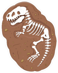 Cartoon Tyrannosaurus Rex Fossil Sticker