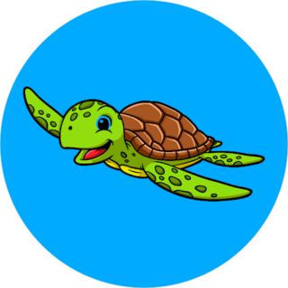 Cartoon Underwater Sea Turtle Sticker