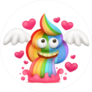 Cartoon Unicorn Rainbow Vomiting Poo Emoji Sticker