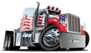 Cartoon USA Semi Truck Sticker