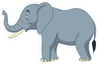 Cartoon Walking Elephant Sticker
