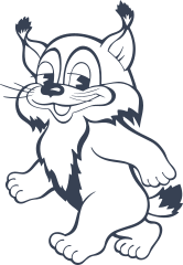 Cartoon Walking Lynx Sticker