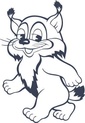Cartoon Walking Lynx Sticker