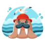 Cartoon Walrus With Cute Eyes Sticker
