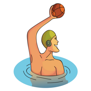 Cartoon Water Polo Sticker