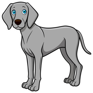 Cartoon Weimaraner Sticker