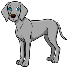 Cartoon Weimaraner Sticker