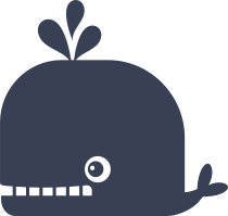 Cartoon Whale With Big Teeth Sticker