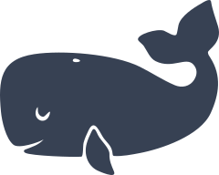 Cartoon Whale With Tail Up Sticker