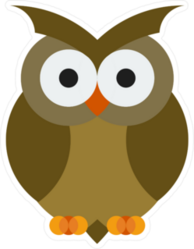Cartoon Wild Owl Sticker