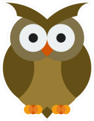 Cartoon Wild Owl Sticker