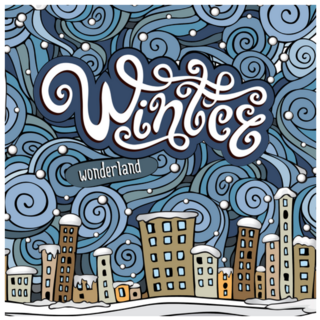 Cartoon Winter Fairytale Town Greeting Sticker 