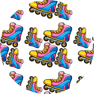 Cartoon With Rollerblades Illustration Sticker