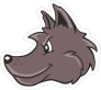 Cartoon Wolf Mascot Sticker