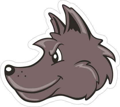 Cartoon Wolf Mascot Sticker