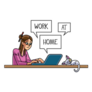 Cartoon Work From Home With Your Cat Sticker
