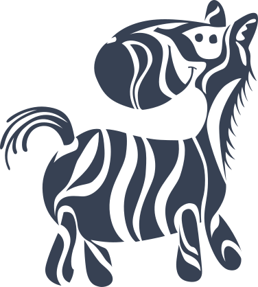 Cartoon Zebra Design Sticker