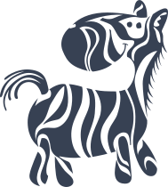 Cartoon Zebra Design Sticker