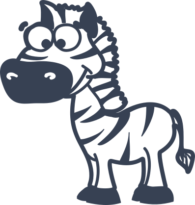 Cartoon Zebra With Large Head Sticker