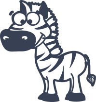 Cartoon Zebra With Large Head Sticker