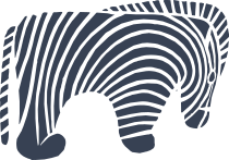 Cartoon Zebra With Long Tail Sticker