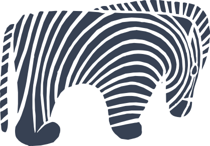 Cartoon Zebra With Long Tail Sticker