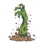 Cartoon Zombie Arm Out Of The Ground Sticker