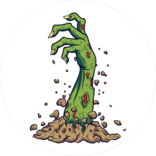 Cartoon Zombie Arm Out Of The Ground Sticker