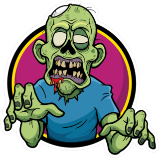 Cartoon Zombie Circle Sticker