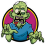 Cartoon Zombie Circle Sticker