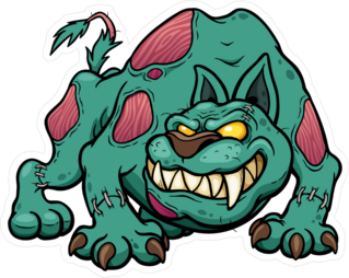 Cartoon Zombie Dog Sticker