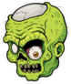 Cartoon Zombie Face With Falling Eye Sticker