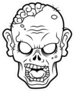 Cartoon Zombie Head Line Art Sticker