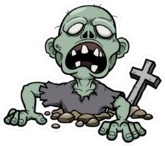 Cartoon Zombie In Graveyard Sticker
