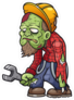 Cartoon Zombie Mechanic Sticker