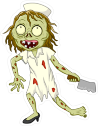 Cartoon Zombie Nurse Sticker